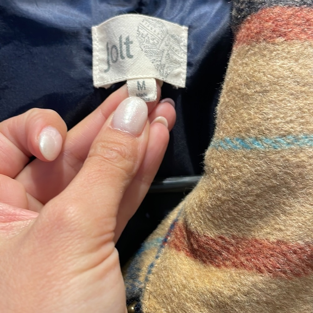 Plaid Zip Up Tartan Like Jacket From Jolt, Medium - image 4